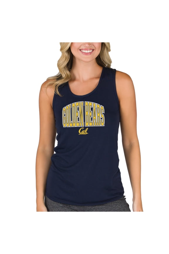 Women's College Concepts Navy Cal Bears Marathon Racerback Tank Top