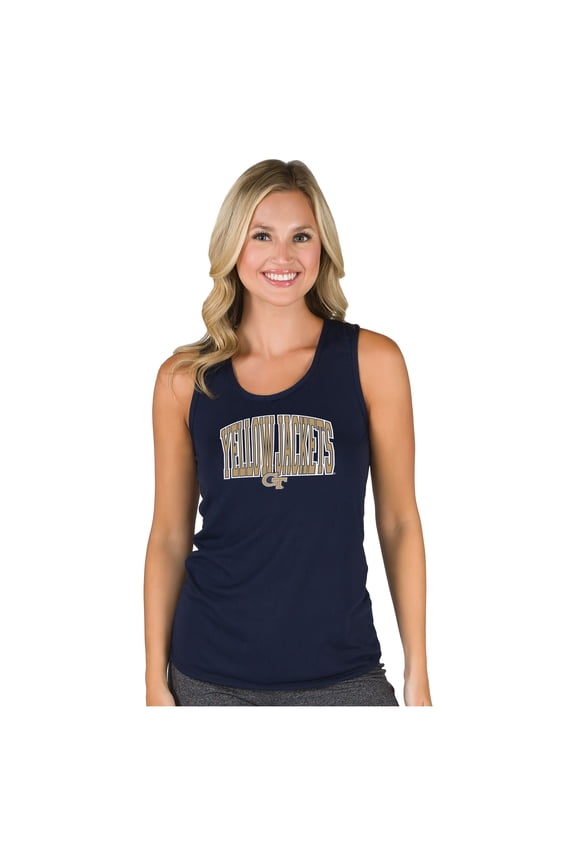 Women's College Concepts Navy Georgia Tech Yellow Jackets Marathon Racerback Tank Top