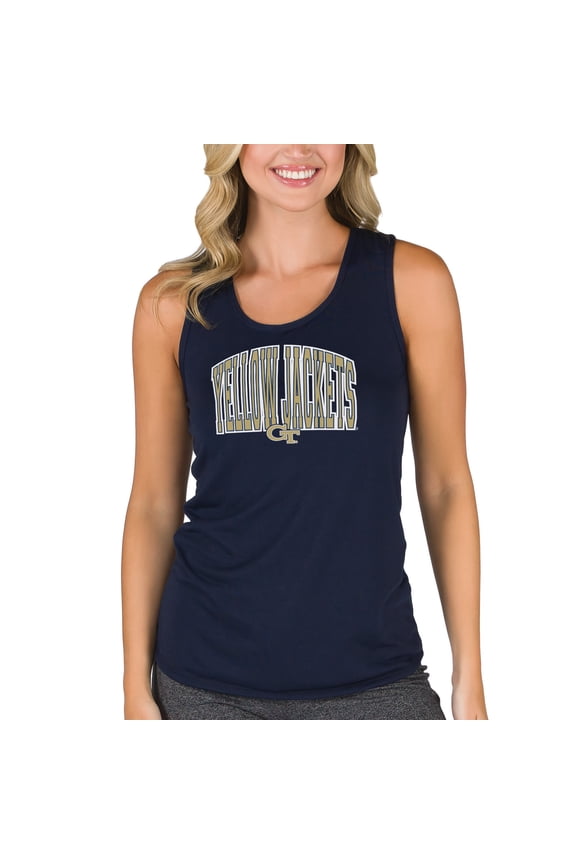 Women's College Concepts Navy Georgia Tech Yellow Jackets Marathon Racerback Tank Top