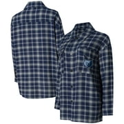 Women's College Concepts Navy/Gray Memphis Grizzlies Boyfriend Button-Up Nightshirt
