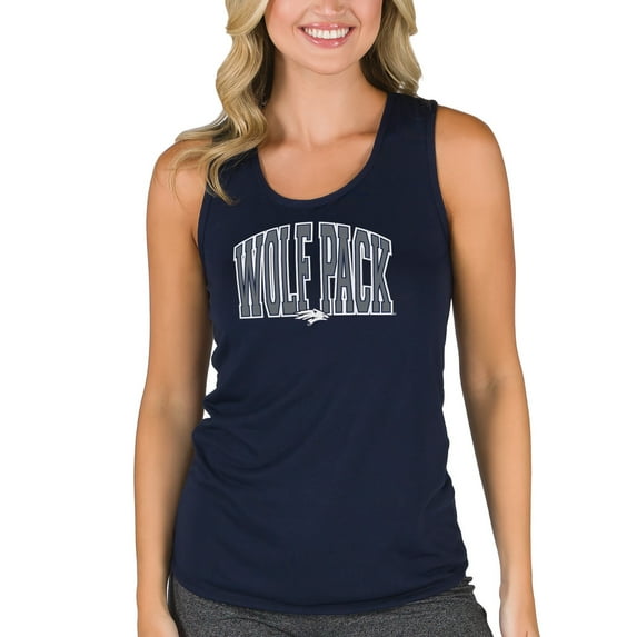 Women's College Concepts Navy Nevada Wolf Pack Marathon Racerback Tank Top