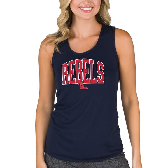 Women's College Concepts Navy Ole Miss Rebels Marathon Racerback Tank Top