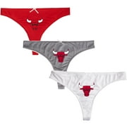 Women's College Concepts Red/Charcoal/White Chicago Bulls Arctic 3-Pack Thong Set