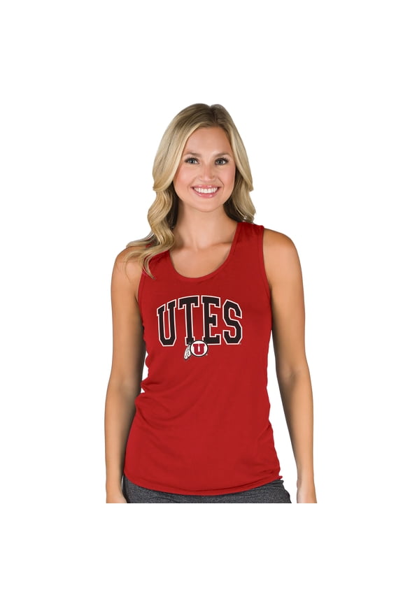 Women's College Concepts Red Utah Utes Marathon Racerback Tank Top