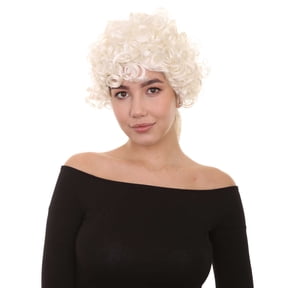 Women's Colonial Curly Wig | White Holiday Party Wig | Premium Breathable Capless Cap