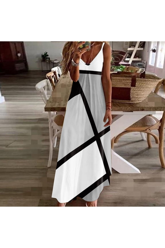 Women's Color Block Asymmetric Dress, Sleeveless, Modern Office & Date Night Look, Wrinkle - Resistant Fabric, Solid Color