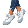 thumbnail image 1 of Women's Color Block Athletic Sneakers, Lace Up Non-Slip Rugged Sole Hiking Walking Shoes, Wide Width Available, 1 of 10