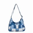 thumbnail image 1 of Women's Canvas Patchwork Tote Bag – Fashionable Large Capacity Shoulder Bag, 1 of 6