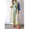 thumbnail image 1 of Women's Color Block Cotton-Linen Printed Tie-Waist Dress, 1 of 6
