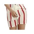 thumbnail image 1 of Women's Color Block Knit Outfits Crochet Knitted Hollow Out Long Sleeve Button Up Shirts and Shorts Set Sweatsuit, 1 of 9