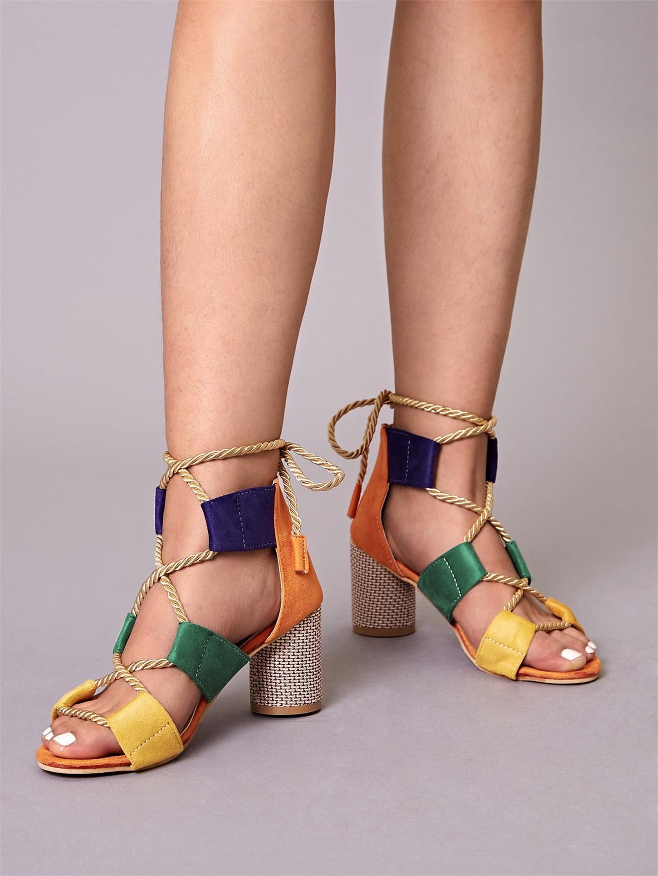 Multicolor Party Wear Ladies Fancy Heel Sandal, Size: 38-41 at Rs 330/pair  in Agra