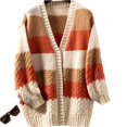 thumbnail image 1 of Women's Color Block Open Front Cardigan, Womens Fall Sweaters, Long Sleeve Casual Knit Layering Sweater, 1 of 4