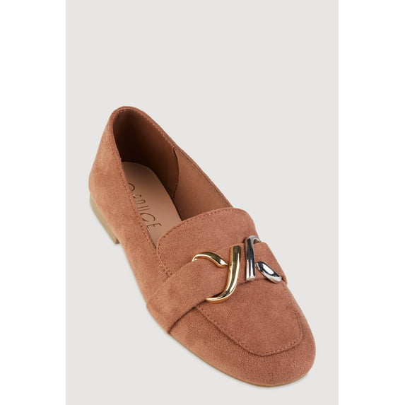 Women's Two Tone Pendant Detail Flats