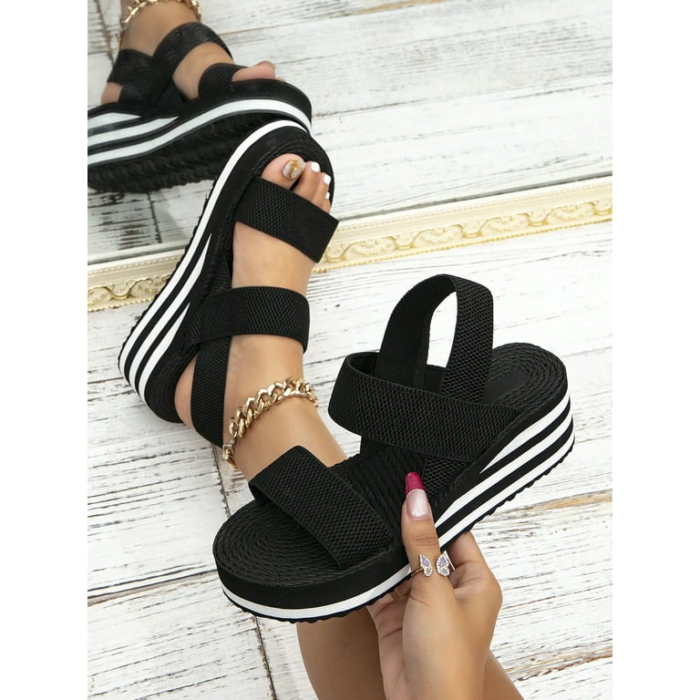 Color block platform sandals hot sale