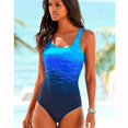 thumbnail image 1 of Women s Color Block Print One Piece Swimsuits Athletic Training Swimwear Bathing Suits, 1 of 3
