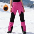 thumbnail image 1 of Women's Color Block Ski Pants, Hiking Pants with Zippered Pockets, Soft Warm Winter Pants for Outdoor Sports, Skiing, Snow and Casual Athleisure Wear Hot Pink XXL, 1 of 7