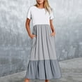 thumbnail image 1 of DailyTrove Women's Color Block Sleeveless Maxi Dress, Casual Garden & Brunch Wear, Lightweight , & Flare, Contrast Hem, 1 of 6