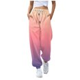 Women's Color Block Sweatpants Drawstring High Waisted Lounge Pants