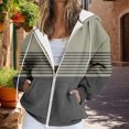 thumbnail image 1 of Women's Color Block Zip Up Hoodie, Pullover with Drawstring Hood and Front Pockets, Casual Long Sleeve Sweatshirt, Soft Lightweight Streetwear Top for All Seasons Khaki M, 1 of 5
