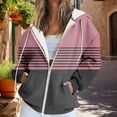 thumbnail image 1 of Women's Color Block Zip Up Hoodie, Pullover with Drawstring Hood and Front Pockets, Casual Long Sleeve Sweatshirt, Soft Lightweight Streetwear Top for All Seasons Pink M, 1 of 5
