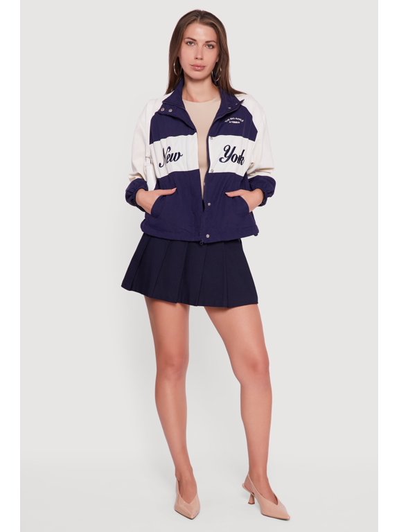 Women's Color Blocked The Big Apple Graphic Windbreaker Jacket