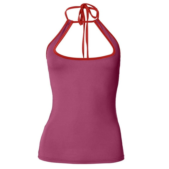 Women's Color Contrast Fashion Casual Vest Top T Shirt