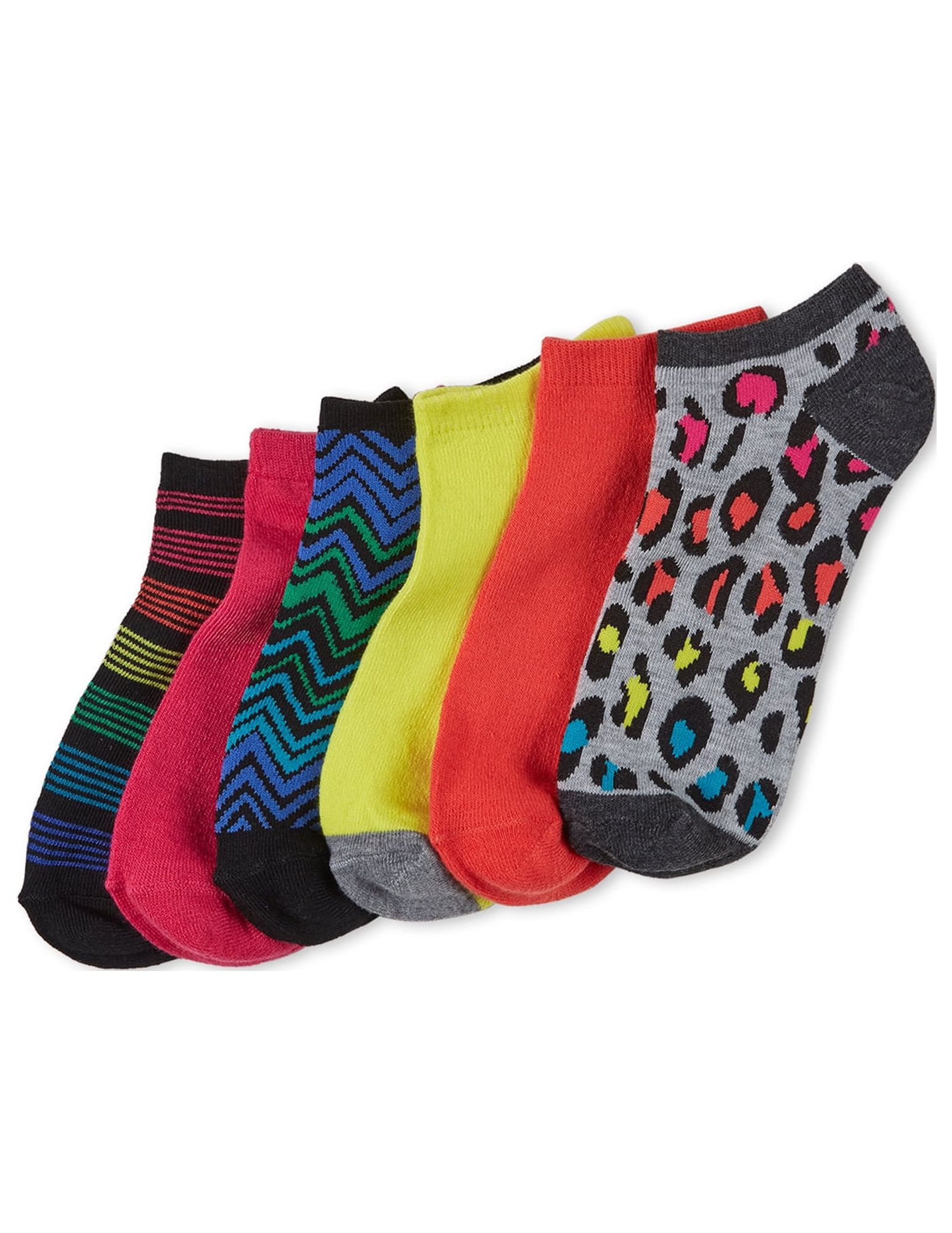 Women's Color Expressions Patterned NoShow Socks, 6pk