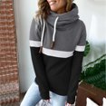 thumbnail image 1 of Women's Color Matching Pullover Hoodies Sweatshirt Pullover Turtleneck Tops Athletic Womens Sweatshirt Snap Hoodie Thick Womens Hoodies Pullover Womens Sweatshirt Jacket Color Hoodie for Women Women, 1 of 6