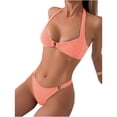 thumbnail image 1 of Women's Color Sexy Push-Up Two-Piece Swimsuit Bikini Set Watermelon Red S, 1 of 3