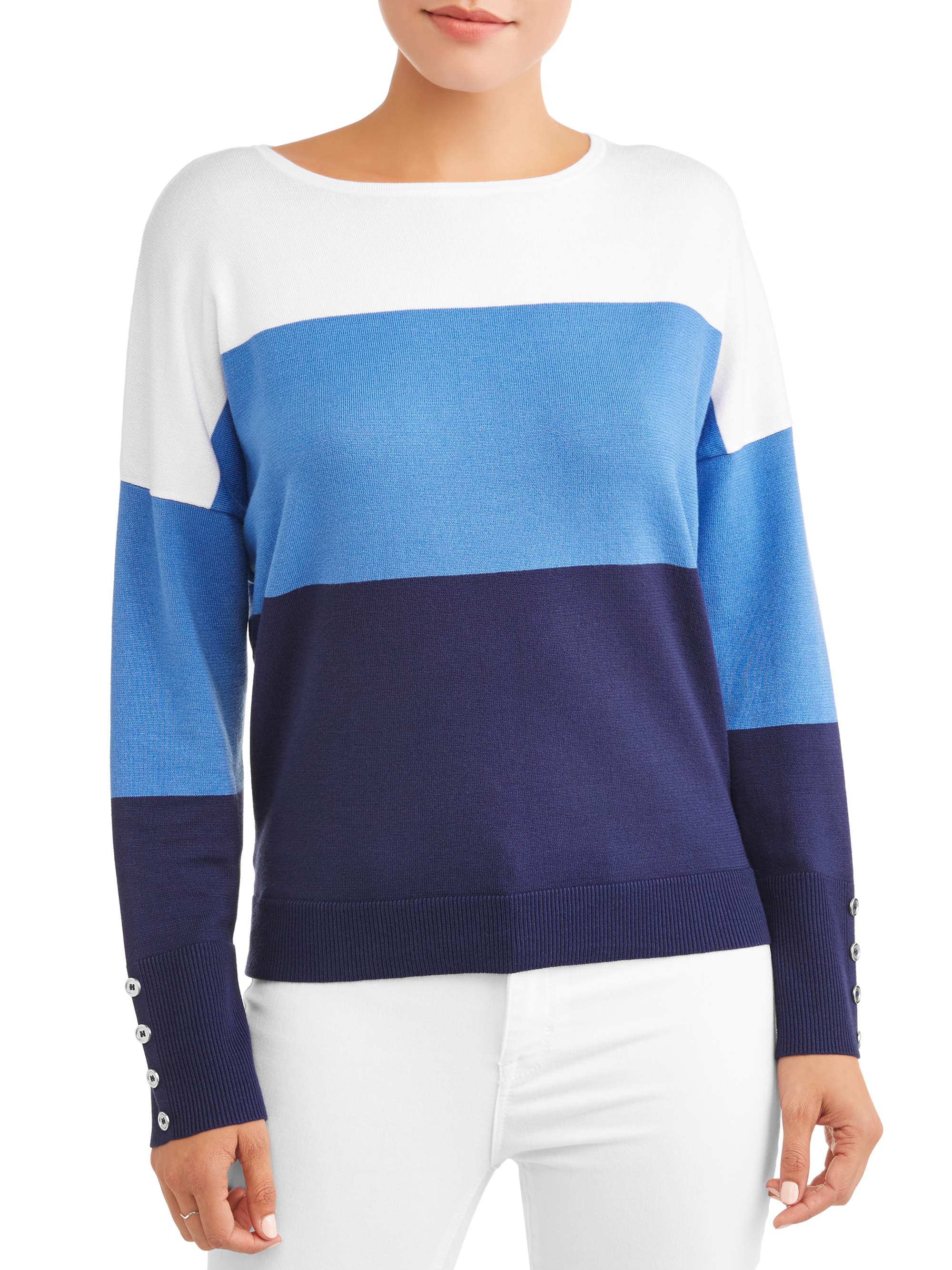 Women's Colorblock Dolman Sleeve Sweater - image 1 of 4