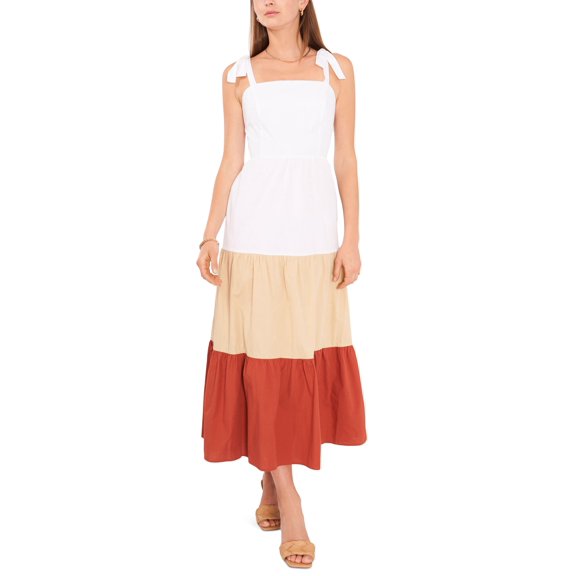 Women's Colorblocked Midi Dress Rusty Red M