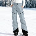 thumbnail image 1 of Women's Colorblocked Pocket Fleece Ski Pants Trousers Bottoms, Winter Snow Waterproof Insulated Warm, Casual Hiking Travel Snowboarding Cold Weather Essentials | Aestivo,Gray L, 1 of 9