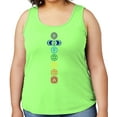 thumbnail image 1 of Women's Colored Chakras Yoga Mid-weight Tanktop, XL Neon Green, 1 of 3