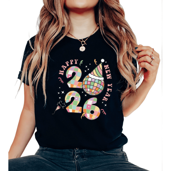 Women's Colorful 2026 T-Shirt Casual Top Vibrant Party Graphic Comfortable Short Sleeve Round Neck Black S-5XL