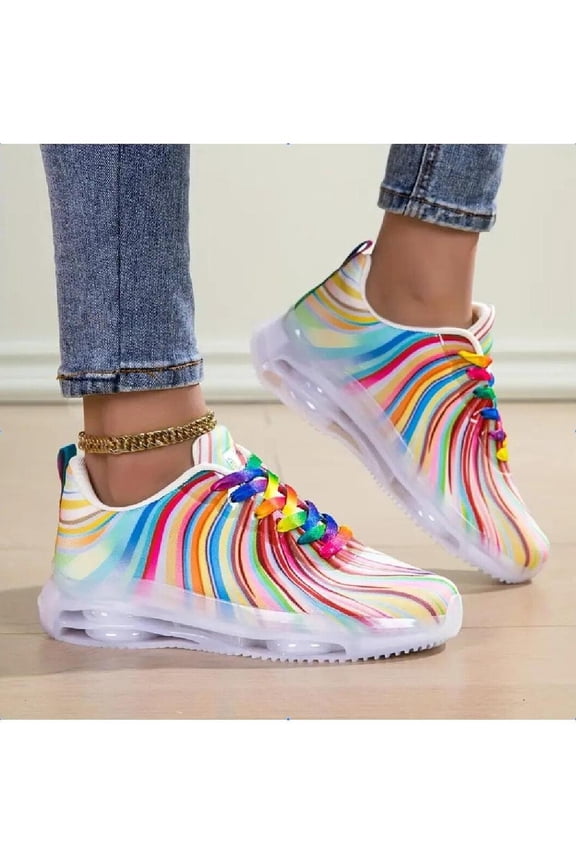 Women's Colorful Graffiti Print Low-Top Sneakers - Breathable, Comfortable, Durable Casual Shoes