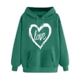 thumbnail image 1 of Women's Colorful Heart Printed Hoodies Sweatshirts for Valentines Cute Long Sleeve Pullover Hooded, 1 of 5