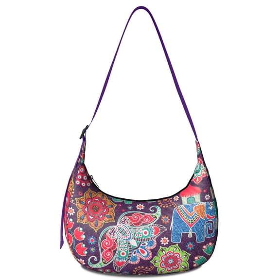 Women’s Colorful Paisley Shoulder Bag – Boho Vintage Ethnic Floral Geometric Crossbody Purse with Exotic Artistic Mandala Inspired Design, Lightweight Water-Resistant Tote