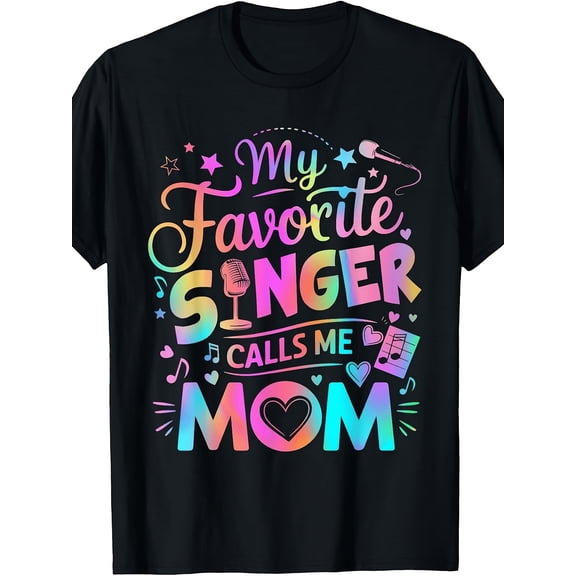 Women's Colorful Rainbow Music Singer Mom T-Shirt
