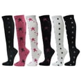 thumbnail image 1 of Women's Colorful Variety Design Assorted Knee High Stocking Socks, Stars (6 Pairs), 1 of 9