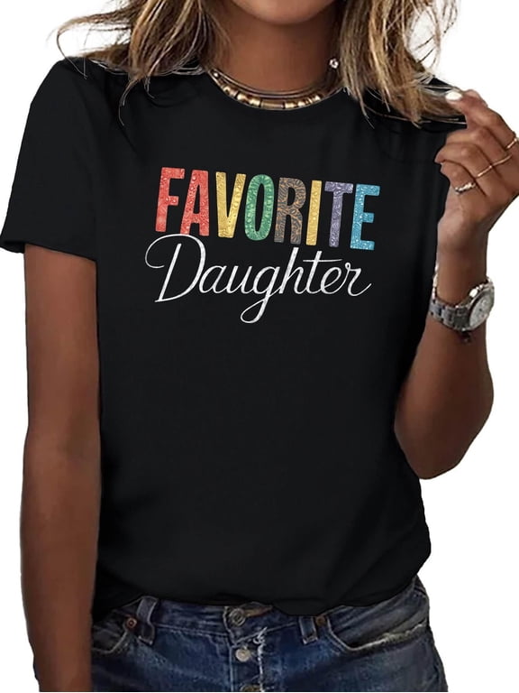 Women's Colorful Vintage Retro Favorite Daughter T-Shirt