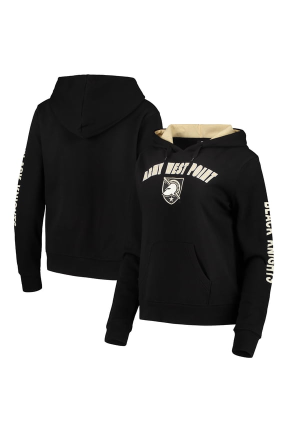 Women's Colosseum Black Army Black Knights Loud and Proud Pullover Hoodie