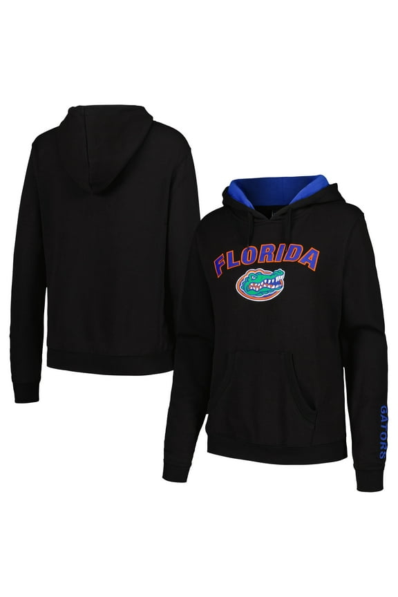 Women's Colosseum Black Florida Gators Arch & Logo Pullover Hoodie