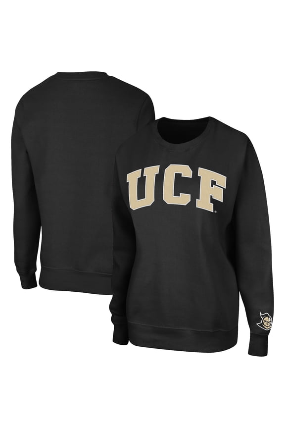 Women's Colosseum Black UCF Knights Campanile Logo Pullover Sweatshirt