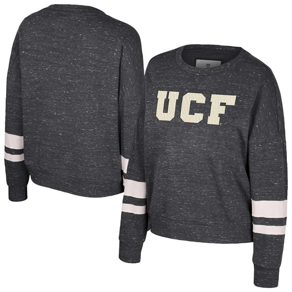 Women's Colosseum Black UCF Knights Lost City Speckle Pullover Sweatshirt