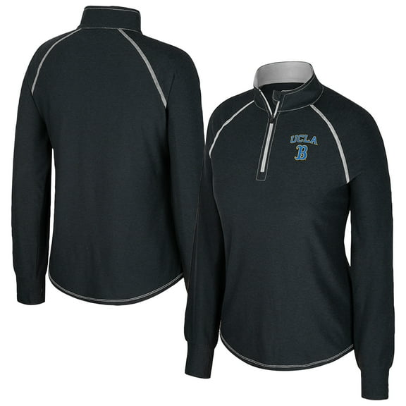 Women's Colosseum Black UCLA Bruins Bikram Raglan Quarter-Zip Top