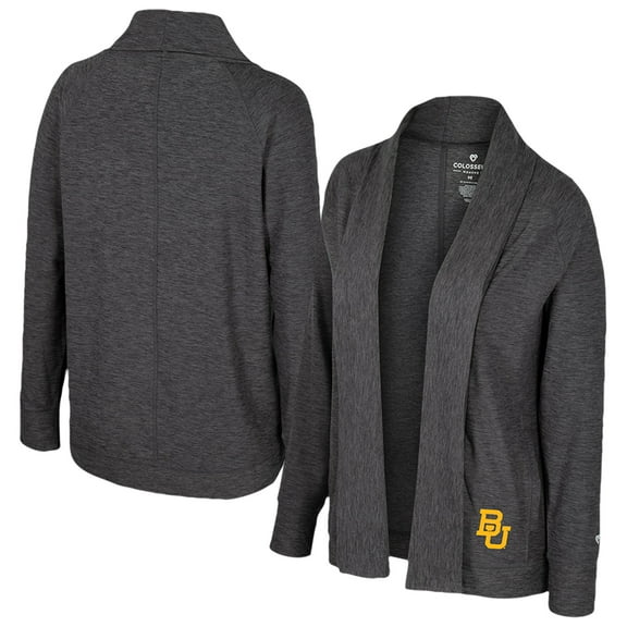 Women's Colosseum Charcoal Baylor Bears-Dash Cardigan