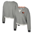 thumbnail image 1 of Women's Colosseum Charcoal Oregon State Beavers Magnum Scoop Neck Cropped Pullover Sweatshirt, 1 of 3