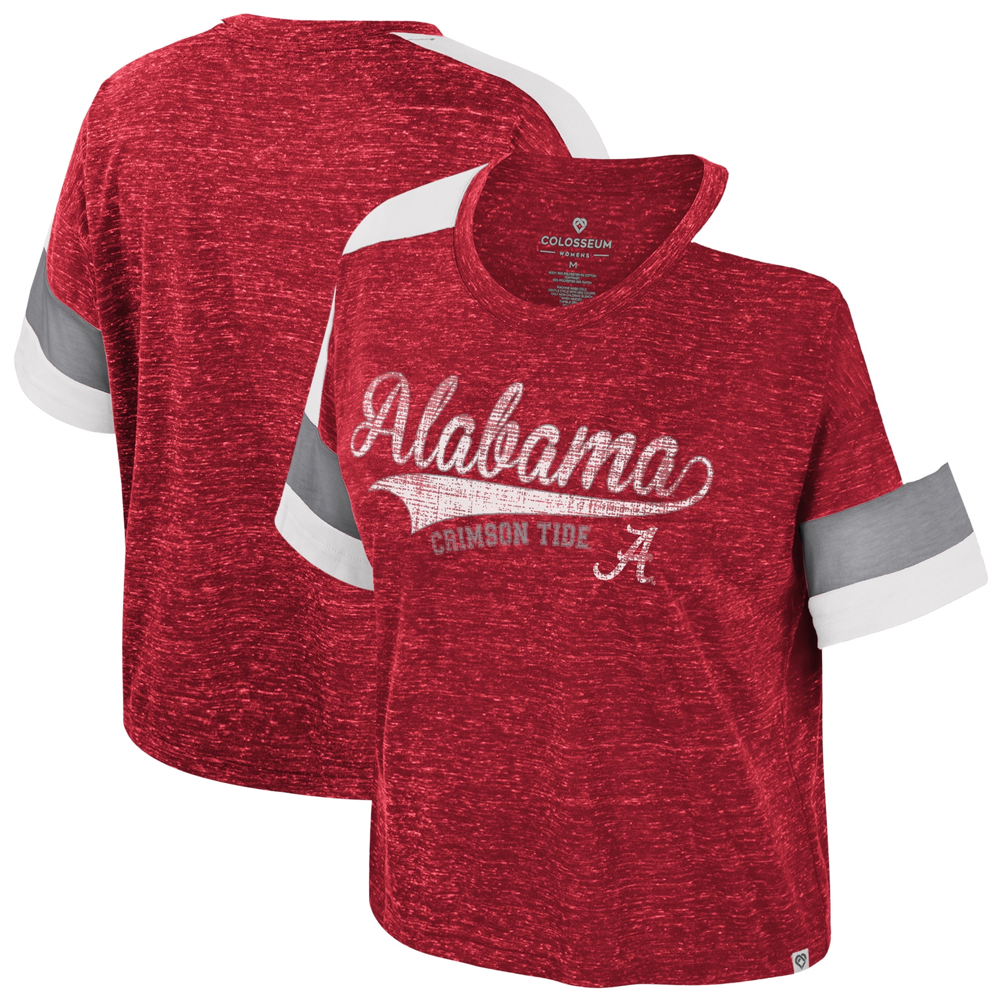 Women's Colosseum Crimson Alabama Crimson Tide Color Block Scoop Neck T ...