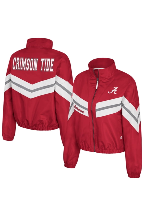 Women's Colosseum Crimson Alabama Crimson Tide Thin Ice Full-Zip Windbreaker