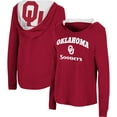 thumbnail image 1 of Women's Colosseum Crimson Oklahoma Sooners Catalina Hoodie Long Sleeve T-Shirt, 1 of 3